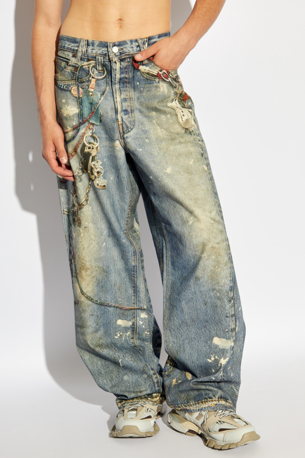 国内発/送関込【Acne Studios】 Trompe-l'oeil print trousers Acne Studios Pants with a 'trompe l'oeil' effect | Men's